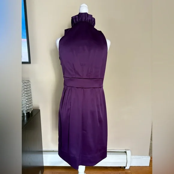 🎾Satin Purple Dress With Ruffles - Picture 4 of 10